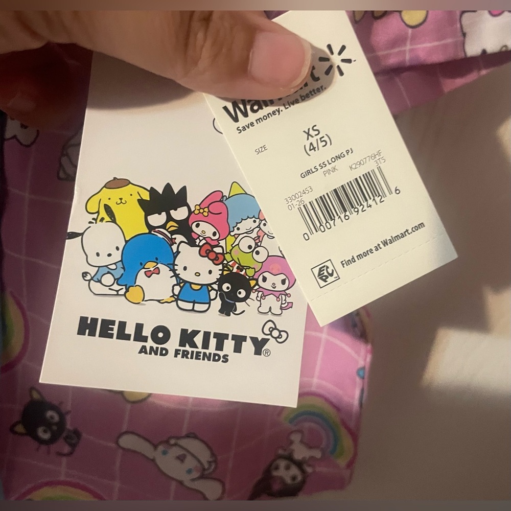 NWT Hello Kitty & Friends Girls‎ 2 Piece Pajama Set Pink Size XS 4/5 Sanrio - Picture 8 of 12